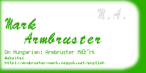 mark armbruster business card